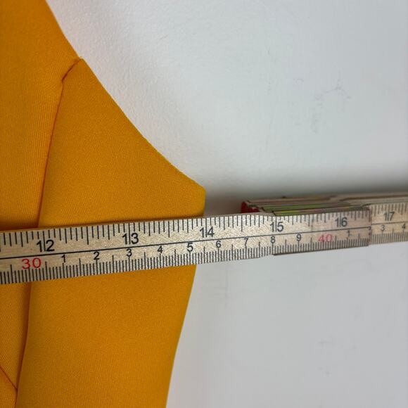 ASOS DESIGN Petite Gold Ruched Skater Mini Dress - 6P - Picture 6 of 9